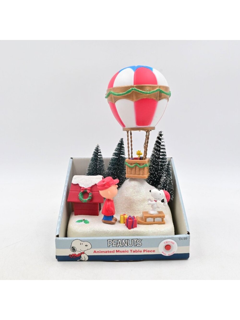 Kurt Adler Peanuts Hot Air Balloon Snoopy Charlie Brown Table Piece Lights Up